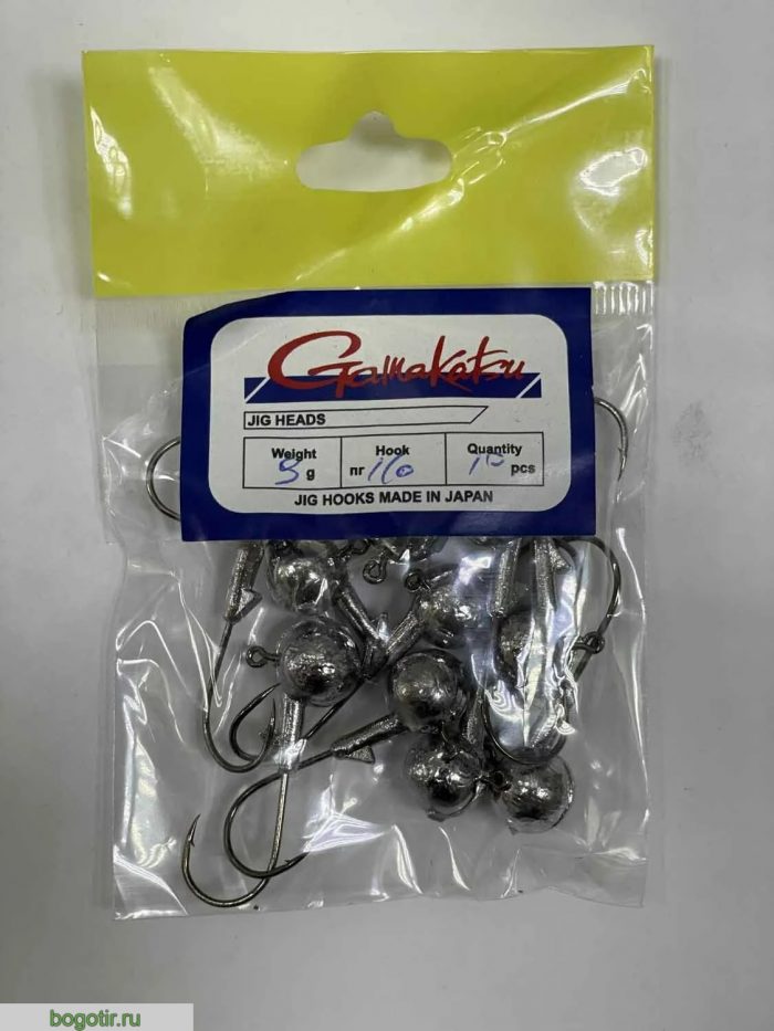 Джиг головки Gamakatsu JIG HOOKS MADE IN JAPAN. (вес 9g, крючок 1-0, количество 10 штук) o.s.p (Арт. RS45650)