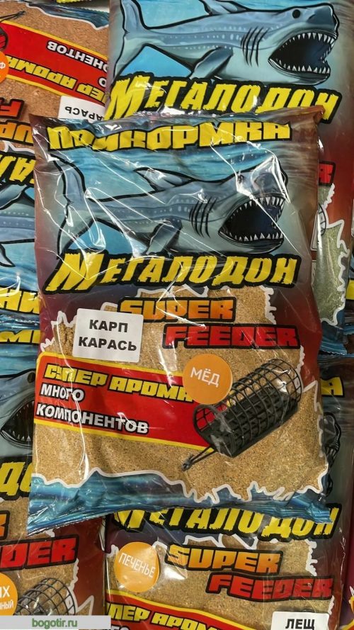 Прикормка летняя Мегалодон Super Feeder Карп Карась Мёд 800g.