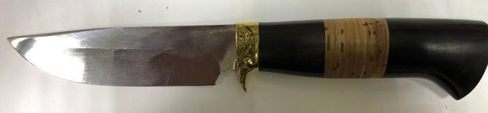 Нож для охоты и рыбалки Нижний Новгород сталь 95Х18 в кожаном чехле с сертификатом соответствия. (Арт. RS27795)