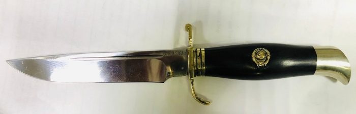 Нож для охоты и рыбалки Нижний Новгород сталь 95Х18 в кожаном чехле с сертификатом соответствия. (Арт. RS27812)