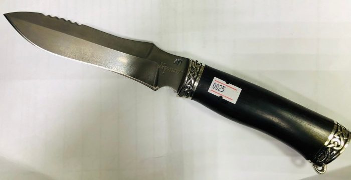 Нож для охоты и рыбалки Нижний Новгород сталь БУЛАТ в кожаном чехле с сертификатом соответствия. (Арт. RS27824)