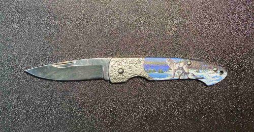 Нож складной рисунок волк (Арт. RS1156)