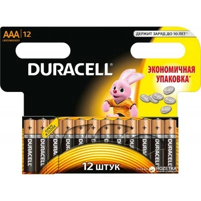 БАТАРЕЙКИ ААA LR03 DURACELL лист 12 ШТ Количество (Арт. RS29022)
