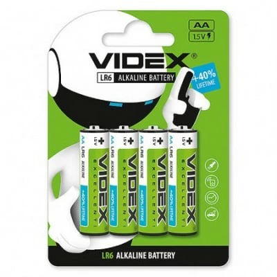 БАТАРЕЙКИ ALKALINE AA (4BL) VIDEX LR6 (4 ШТ.) (Арт. RS28932)