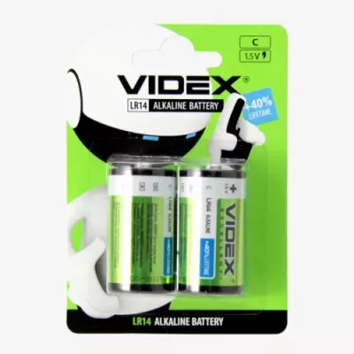 БАТАРЕЙКИ ALKALINE C VIDEX LR14 (2 ШТ.) (Арт. RS28981)